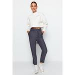 Trendyol antracit hlače s kravatama tkane kravate siva TWOAW21PL0316/Anthracite