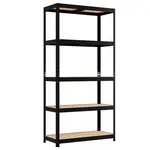 Metalni regal za odlaganje 175 crni 180x90x40 - 5 police/175 kg