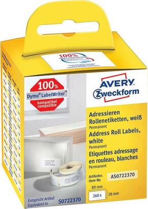 Avery-Zweckform naljepnica u roli 82 x 28 mm papir bijela 260 St. trajno naljepnice za adrese AS0722370