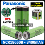 Original Panasonic 18650 Punjiva Litijska Baterija 3400mAh sa PCB zaštitom 3.7V - Ravni (flat top)