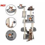 WEBHIDDENBRAND Pet Toys drvo za mačke i grebalica za mačke, 180x60x50 cm, 4 razine