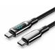 Vention Cotton Braided USB 2.0 C Male to C Male 5A Cable With LED Display 1,2m