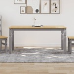 vidaXL Blagovaonski stol Corona sivi 160x80x75 cm od masivne borovine