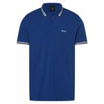 Muški teniski polo BOSS x Matteo Cotton Polo Shirt With Contrast Logo Details - medium blue