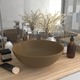 Kupaonski umivaonik od keramike mat krem okrugli