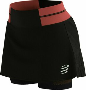 Compressport Performance Skirt Black/Coral L Kratke hlače za trčanje