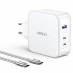 UGREEN Nexode USB-A+2*USB-C 140W GaN Fast Charger+USB-C Cable wht