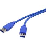 Renkforce USB kabel USB 3.2 gen. 1 (USB 3.0) USB-A utikač 50.00 cm plava boja pozlaćeni kontakti
