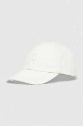 Pamučna kapa sa šiltom Tommy Hilfiger boja: bijela