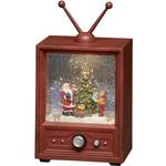 Konstsmide 4372-000 LED krajolik <em>TV</em> s djedom božićnjakom i djetetom toplo bijela LED šarena boja mogućnost odabira napajanja, prekrivena snijegom, ispunjena vodom, s božićnim pjesmama