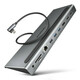 AXAGON HMC-4KX3 USB 5Gbps hub, 3x USB-A, 2x HDMI, DP, RJ-45 GLAN, SD/microSD, audio, PD 100W, USB-C kabel 40cm