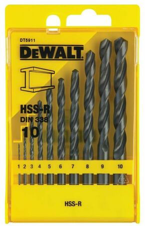 Dewalt DT5911 set svrdla metal hss 10 kos setdewalt garnitura svrdla za metal hss-r 1-10