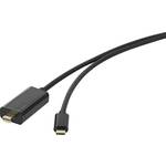 Renkforce USB-C® / Mini-DisplayPort adapterski kabel USB-C® utikač, Mini DisplayPort utikač 1.80 m crna RF-4538162 pozlaćeni kontakti USB-C® Display kabel