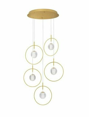 NOVA LUCE 9695235 | Atos-NL Nova Luce visilice svjetiljka s mogućnošću skraćivanja kabla 1x LED 3925lm 3000K zlato mat