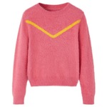 vidaXL Dječji džemper pleteni u starinskoj ružičastoj boji 128