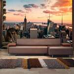Samoljepljiva foto tapeta - New York: The skyscrapers and sunset 294x210