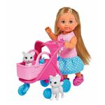 Lutka Evička s kolicima za mačke