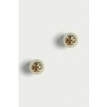 Naušnice Tory Burch Crystal Pearl Stud Earring 11165514 Ivory/Tory Gold 110