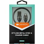 CANYON Micro USB 2.0 standard cable, Power &amp; Data output, 5V 2A, OD 3.5mm, metallic Jacket, 1m, gun color, 0.04kg CNS-USBM5DG CNS-USBM5DG