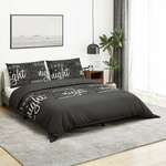 Set posteljine za poplun crni 260 x 220 cm pamučni