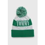 Kapa Tommy Jeans boja: zelena, - zelena. Kapa iz kolekcije Tommy Jeans. Model izrađen od pletiva s uzorkom.