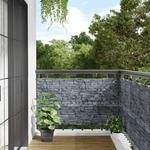 vidaXL Vrtni zasloni za privatnost sivi kamenog izgleda 600x75 cm PVC