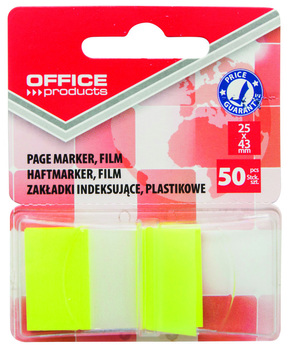 Zastavica 25x43mm 50 listova film poluprozirni Office products žuta