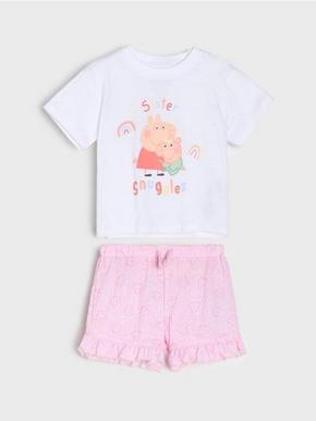 Sinsay - Komplet majice kratkih rukava i kratkih hlača Peppa Pig bijela SS 2026 512IK-00X