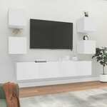 vidaXL 6-dijelni set TV ormarića bijeli od konstruiranog drva