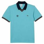 Muški teniski polo Lacoste Sport Roland Garros Edition V-Neck Polo Shirt - turquoise/navy blue