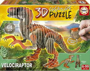 Puzzle Educa Velociraptor 3D 58 Dijelovi