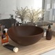 Luksuzni okrugli umivaonik mat tamnosmeđi 32,5x14 cm keramički