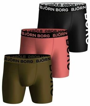 Bokserice Björn Borg Performance Boxer 3P - black/green/pink