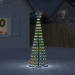 vidaXL Svjetleći stožac za božićno drvce 275 LED šarene 180 cm