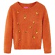 vidaXL Dječji džemper pleteni tamnonarančasti 128