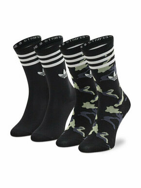 Set od 2 para unisex visokih čarapa adidas Camo Crew HC9533 Black