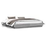 vidaXL Okvir kreveta s LED svjetlima siva boja hrasta 200 x 200 cm