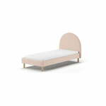Ružičasti tapecirani krevet s podnicom 90x200 cm MOON – Vipack