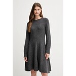 Vunena haljina Lacoste siva EF4161