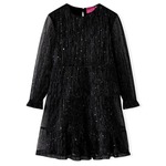 vidaXL Dječja haljina s dugim rukavima crna 128