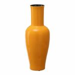 Vase 18 x 18 x 46,5 cm Ceramic Yellow