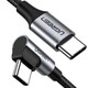 Kabel UGREEN, USB-C 2.0 (M) na kutni USB-C 2.0 (M), 3A, kutni 90°, 1m
