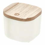 Bijela kutija za pohranu s poklopcem od drveta paulovnije iDesign Eco, 9 x 9 cm