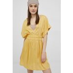 Haljina Roxy boja: žuta, mini, širi se prema dolje - zlatna. Lagana haljina iz kolekcije Roxy. Širi se prema dolje. Model izrađen od glatke tkanine.