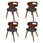vidaXL Set od 4 drvene kuhinjske stolice, s prorezima u okviru, smeđi