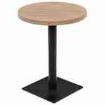 vidaXL Okrugli stol za bistro od MDF-a i čelika 60 x 75 cm boja hrasta