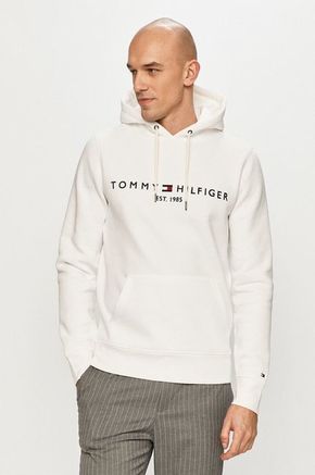 Tommy Hilfiger - Majica - bijela. Majica s kapuljačom iz kolekcije Tommy Hilfiger. Model izrađen od pletenine s aplikacijom.