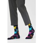 Čarape Happy Socks za muškarce, boja: crna - crna. Visoke čarape iz kolekcije Happy Socks. Model izrađen od elastičnog materijala s uzorkom.