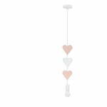Bijelo-ružičasta dječja svjetiljka s metalnim sjenilom Hearts - Candellux Lighting
