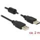 Delock USB kabel USB 2.0 USB-A utikač, USB-A utikač 2.00 m crna s feritnom jezgrom